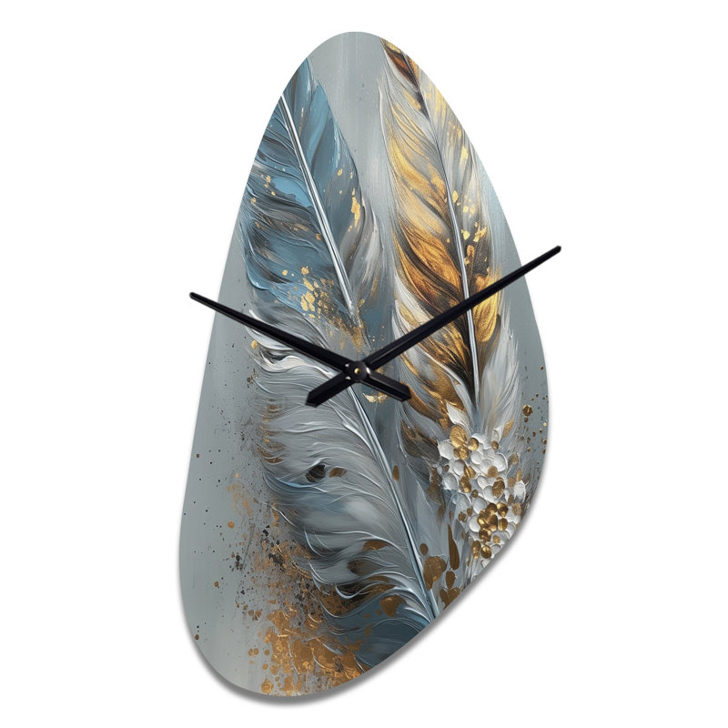 Horloge murale Habr Wanderlust I - Glam Feather, Grand