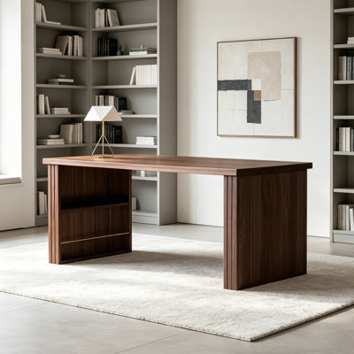 High-end Walnut Wood Multi-functional Sorage Desk