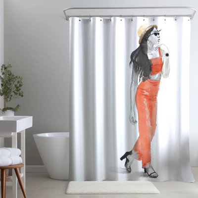 Shower Curtain FA43 – Polyester Shower Curtain, Dye Sublimation Print, 71" W × 74" L