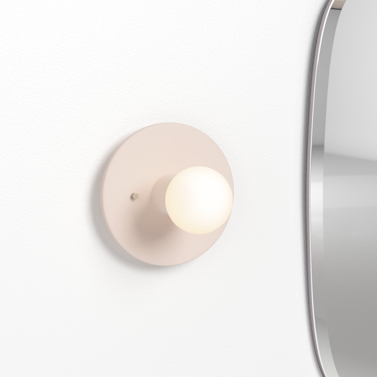 Single Light Ceramic Dimmable Flush Mounted Sconce, Bisque