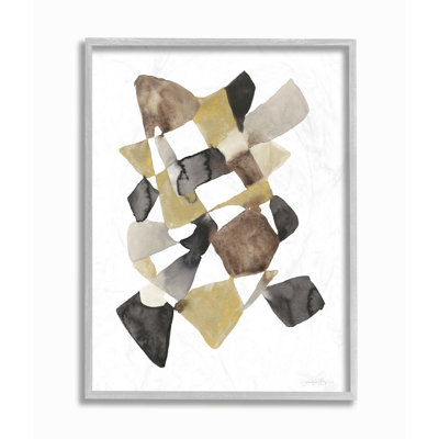 «Abstract Gold Black Brown Shape» par Jennifer Goldberger - reproduction d'art