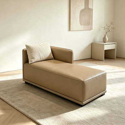 Chaise longue décontractée en cuir minimaliste