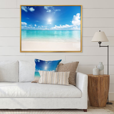 Sable et bleu de la mer des Caraïbes - Photographie sur toile