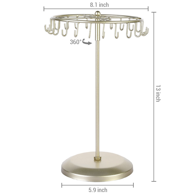 Rotating Tabletop Display Organizer Jewellery Stand, Brass