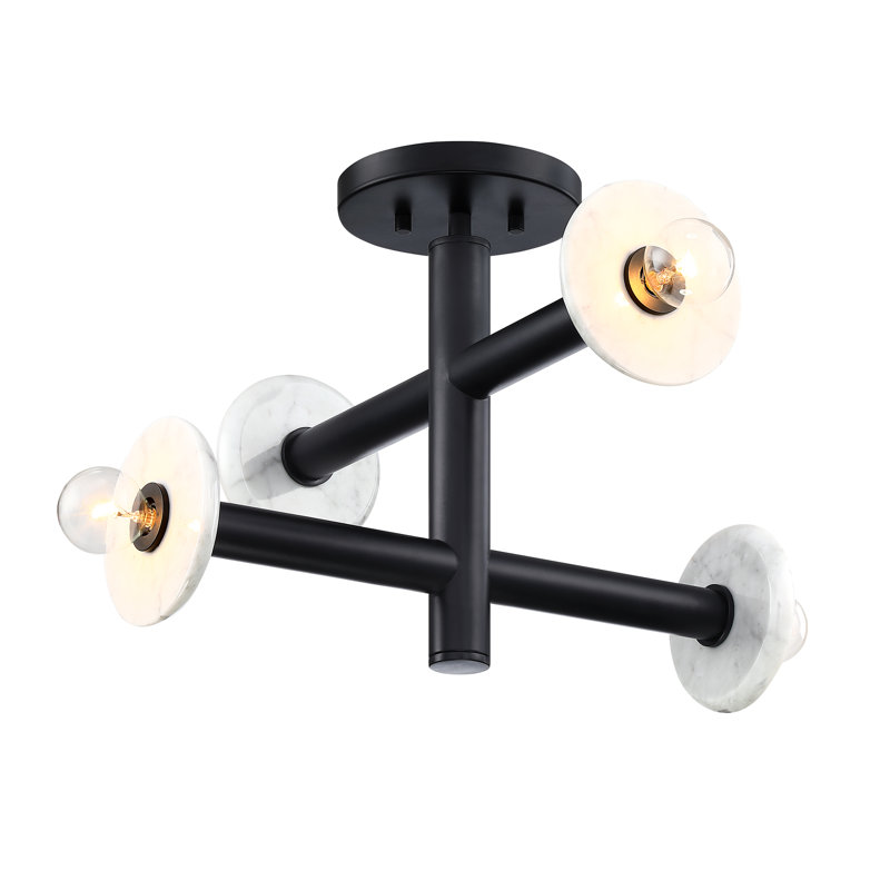 Wilfrid Semi Flush Mount, Matte Black