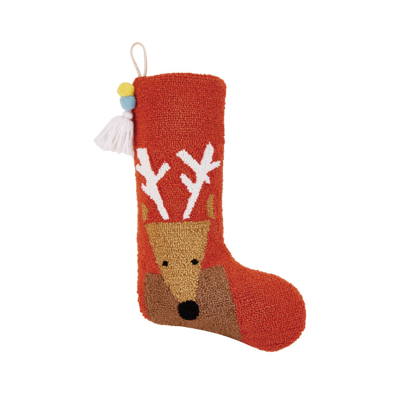 Chaussette de Noël en laine Renne