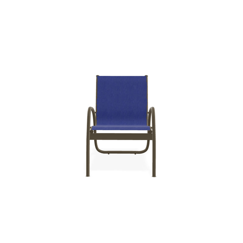 Fauteuil de patio Gardenella, Atlantis bleu royal Sunbrella®, Bois de plage texturé