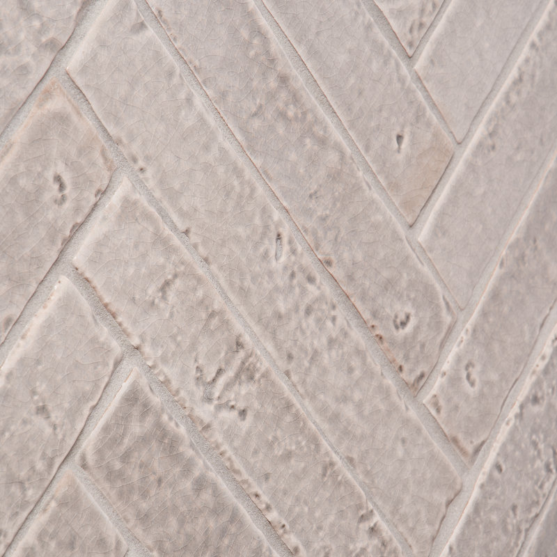 Virtuo 1.45 in. x 9.21 in. Crackled Ceramic Subway Wall Tile (4.65 Sq. Ft. / Case), Gray