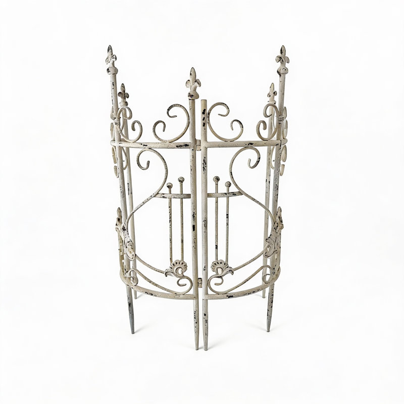 Durable Iron Trellises With Antique White Finish For Garden Decor