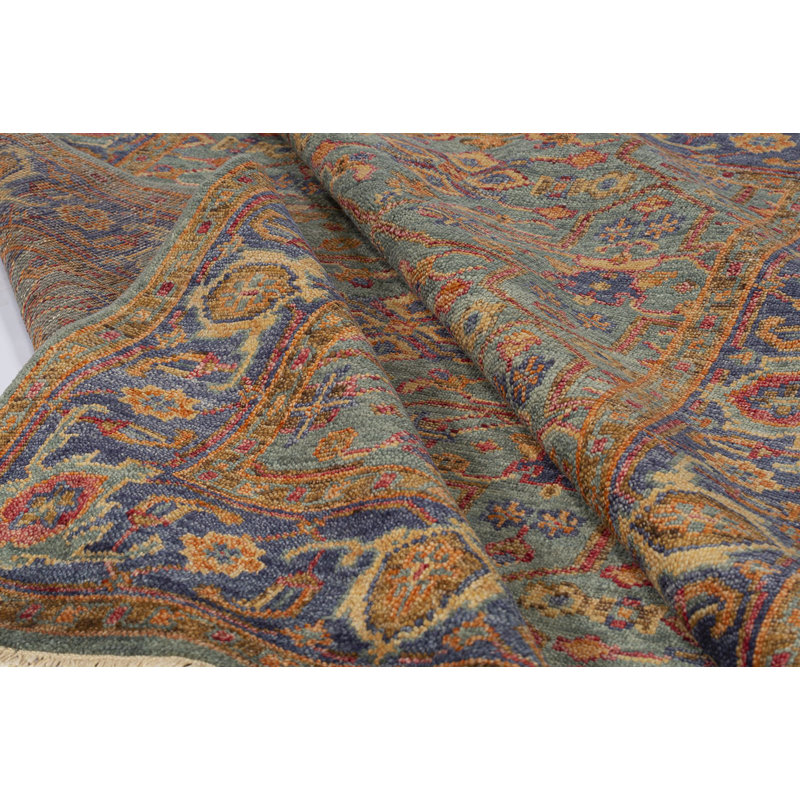 Rock My Classics Wool Oriental Area Rug in Orange/Blue, Rectangle 8' x 10'