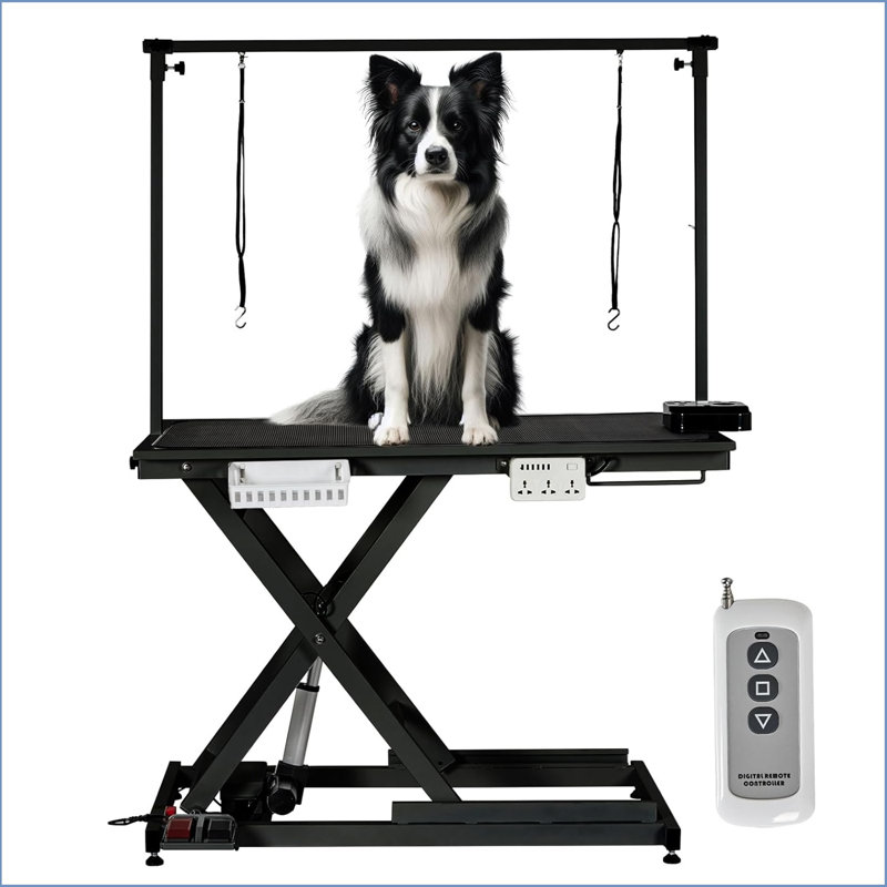 182.9cm H x 127cm W x 66cm D Stainless Steel Electric Grooming Table