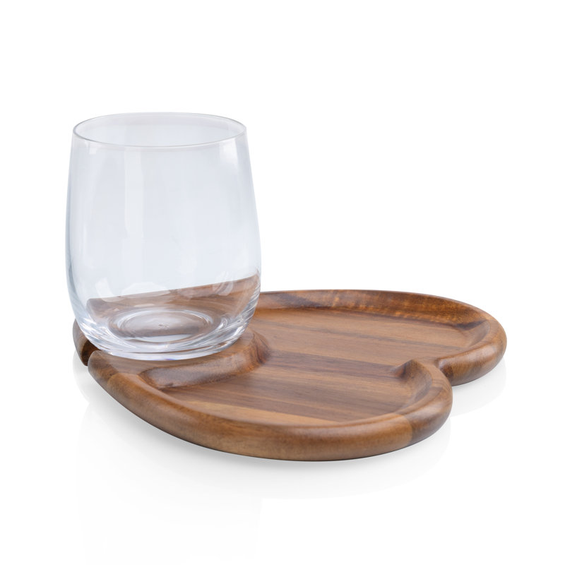 Ensemble de 4 assiettes à vin en forme de cœur
