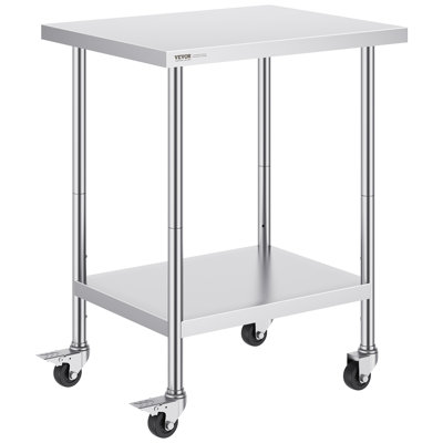 Rolling Kitchen Cart with Stainless Steel Top by VEVOR