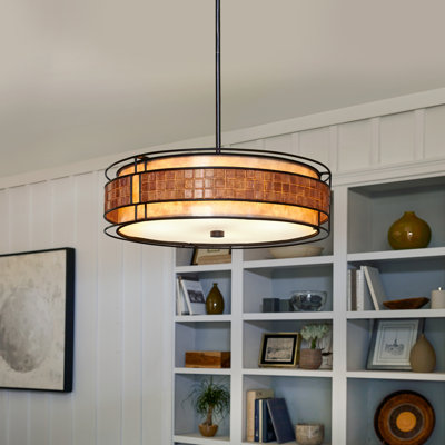 Luminaire suspendu tambour simple 4 lumières Bashir