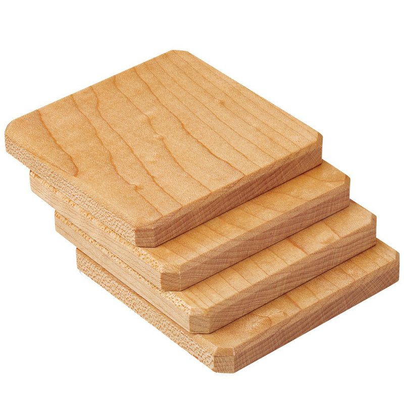 Maple Wood Coasters Edge Grain with Base