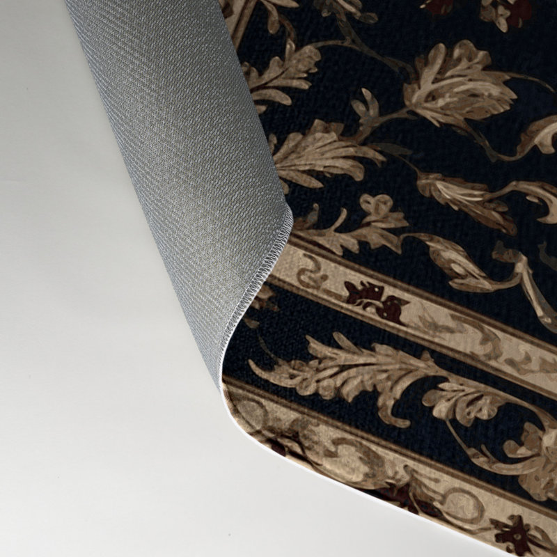 Tapis noir français intérieur et extérieur, Rectangle 5 pi x 7 pi