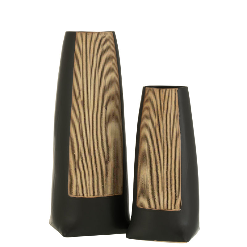 Lynnette Table Vase 1, 40.2cm H x 16cm W x 16cm D, Black