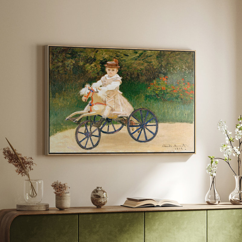 Paysage rétro - Lxx, Toile avec cadre flottant noir, H 27 po x l 41 po x P 2 po
