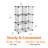6 Cube Grid Stackable Storage Rack, Stacks Vertically And/Or Horizontally, Black