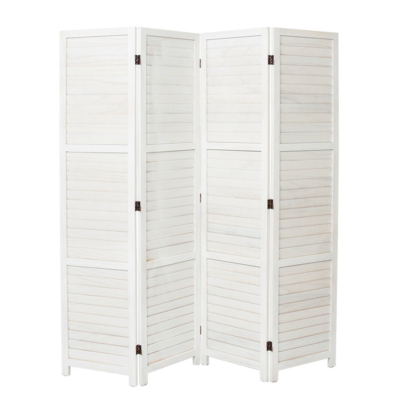 Aarav 170cm H Folding Room Divider, 170 cm H x 160 cm L x 5 cm D, 4, White