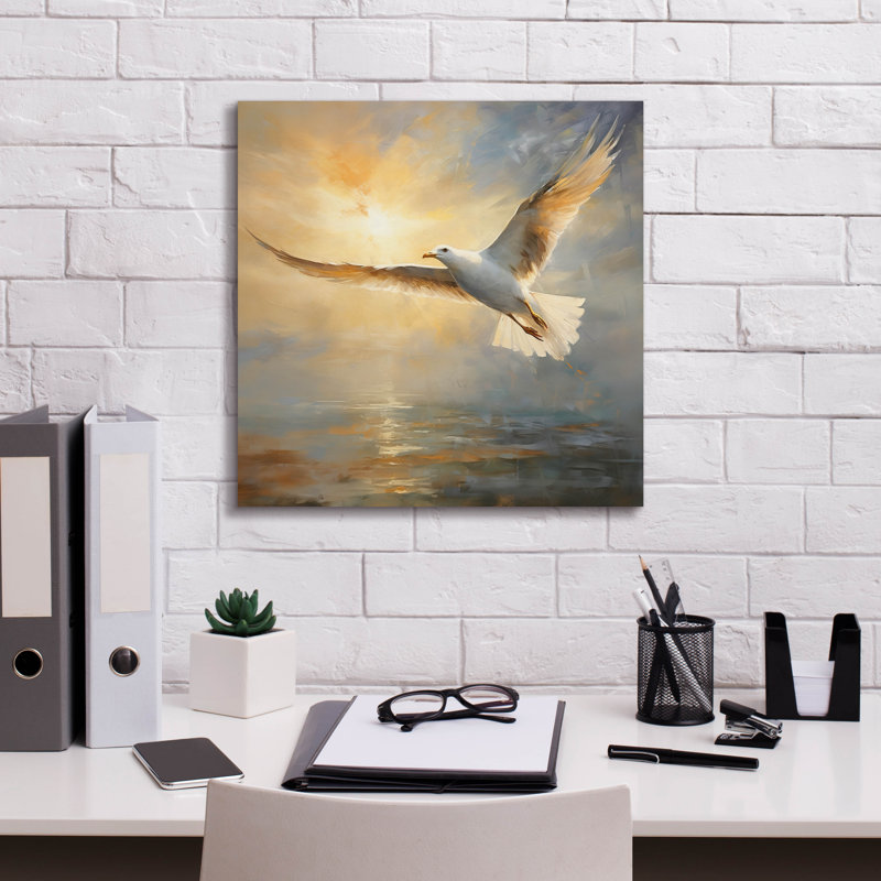 Highland Dunes «Seagull» par r3darch0n, art mural sur toile, H 18 po x l 18 po x P 0,75 po