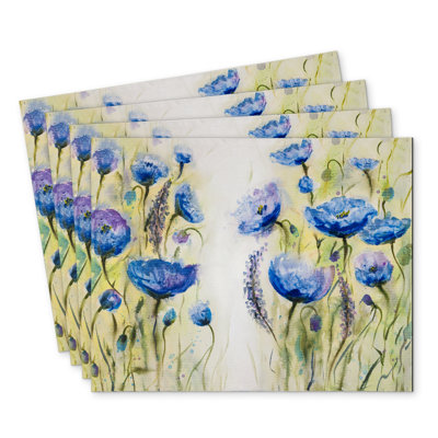 Blue Garden Polyester Boltwood Set of 4 | Home Decor Essentials