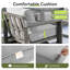 Ensemble de conversation d'extérieur en aluminium 3 pièces avec chaises pivotantes, coussins gris et table d'appoint Adden-122876021