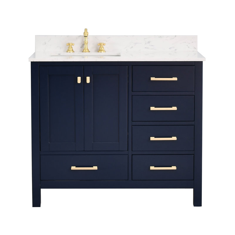 Meuble-lavabo simple 42 po Cholena, Bleu