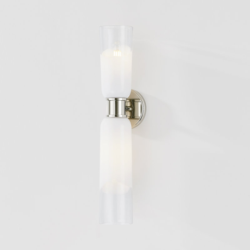 Wasson 2 Light Wall Sconce, Polished Nickel