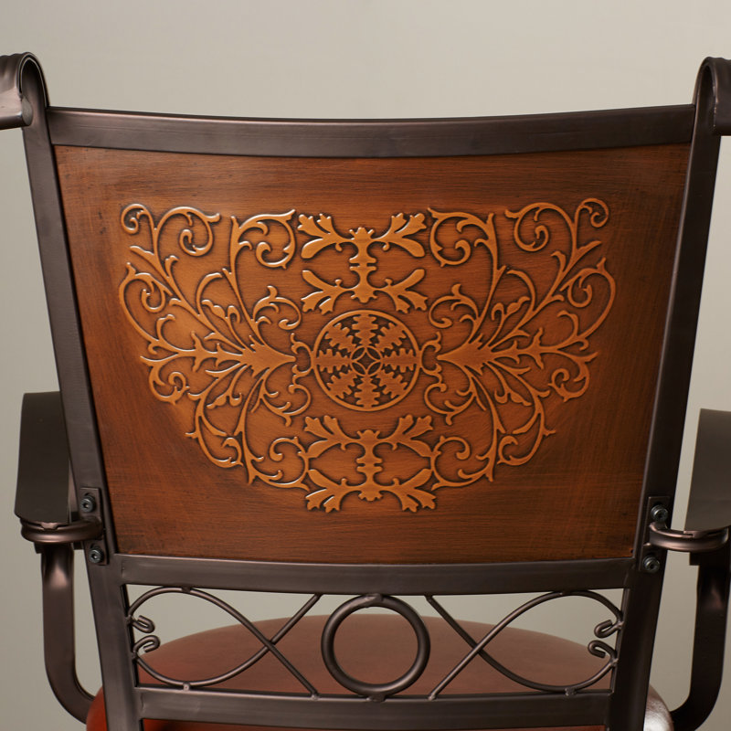 Altmar Upholstered Swivel Counter Stool with Solid Metal Frame and Arms, Counter Stool (24" Seat Height)