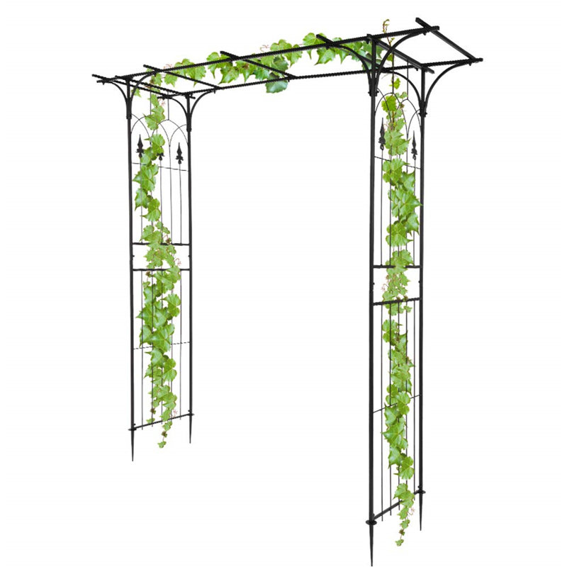 206cm W x 40.48cm D Metal Arbour in Black