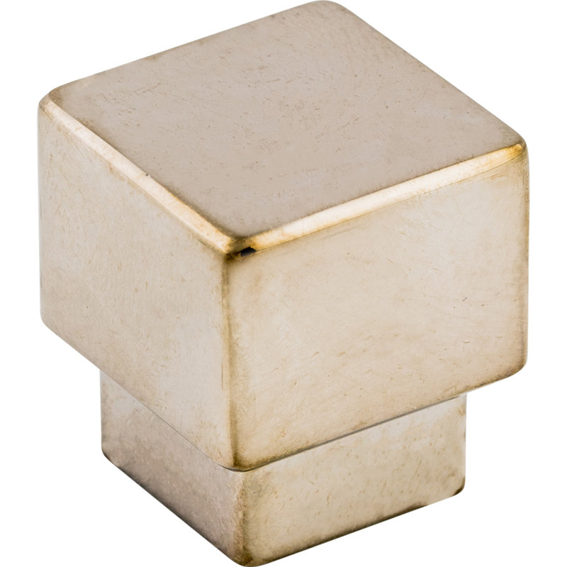 Tapered 1" Length Square Knob, 1" Knob Length, Polished Nickel