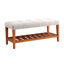 Banc gris en tissu gris avec assise en chêne et rangement pratique de 40 po x 16 po-498298593