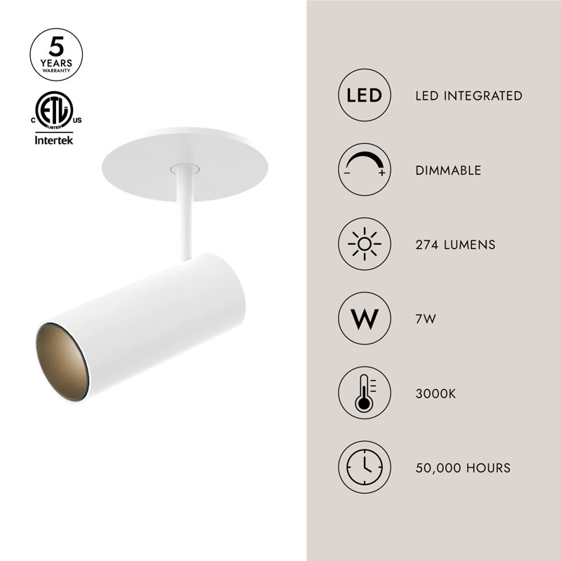 1 - Light LED, 4.25" H x 2.38" W, White