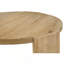 Ensemble de table de salon contemporain 2 pièces, table basse ronde en bois massif et table d'appoint, finition bois flottant Kepler