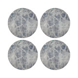 Giraffe Vegan Leather Round Pebble Placemat
