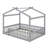 Classic Wood House Bed Frame with Protective Fence-207968962