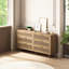 Armoire de rangement 59,6 po à 6 tiroirs avec tiroir en rotin
