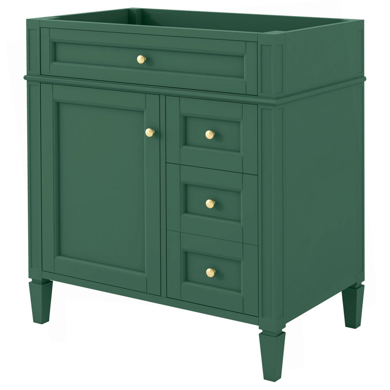 Meuble-lavabo de salle de bain de 30 po sans lavabo supérieur, armoire de rangement moderne avec 2 tiroirs et un tiroir rabattable (BASSIN INCLUS)