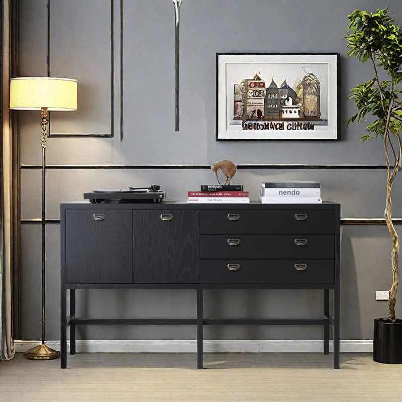 Simple Small Black Accent Cabinet
