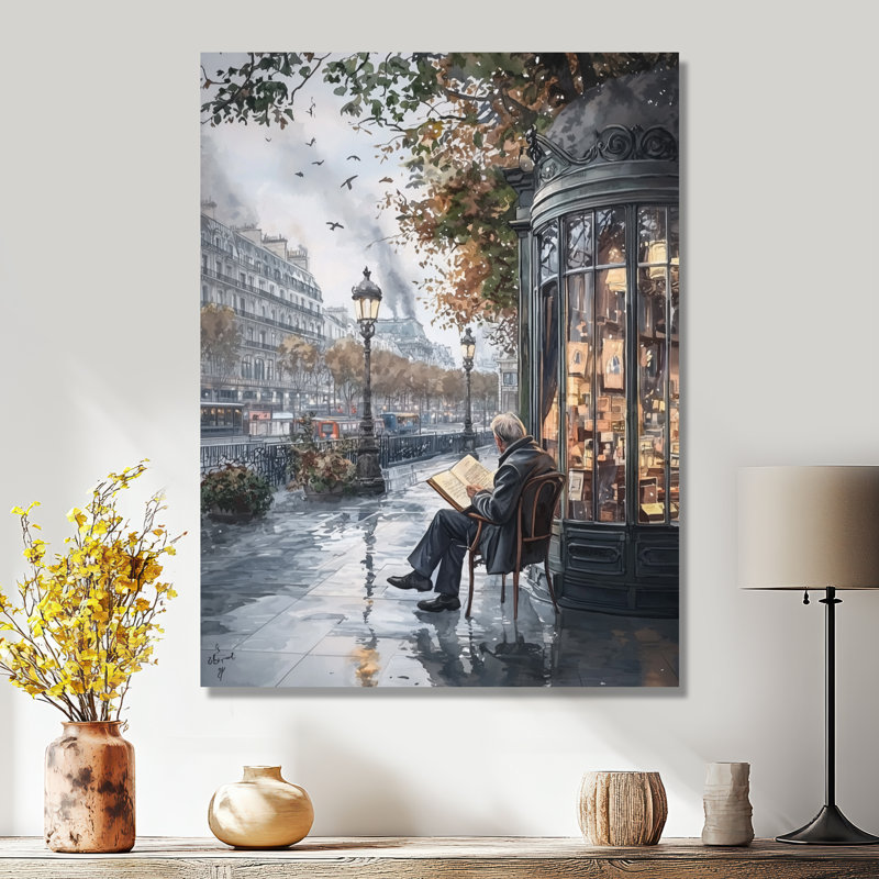 Tour Eiffel «Vanan In My Book I - City Paris», reproduction d'art traditionnelle, H 32 po x l 16 po