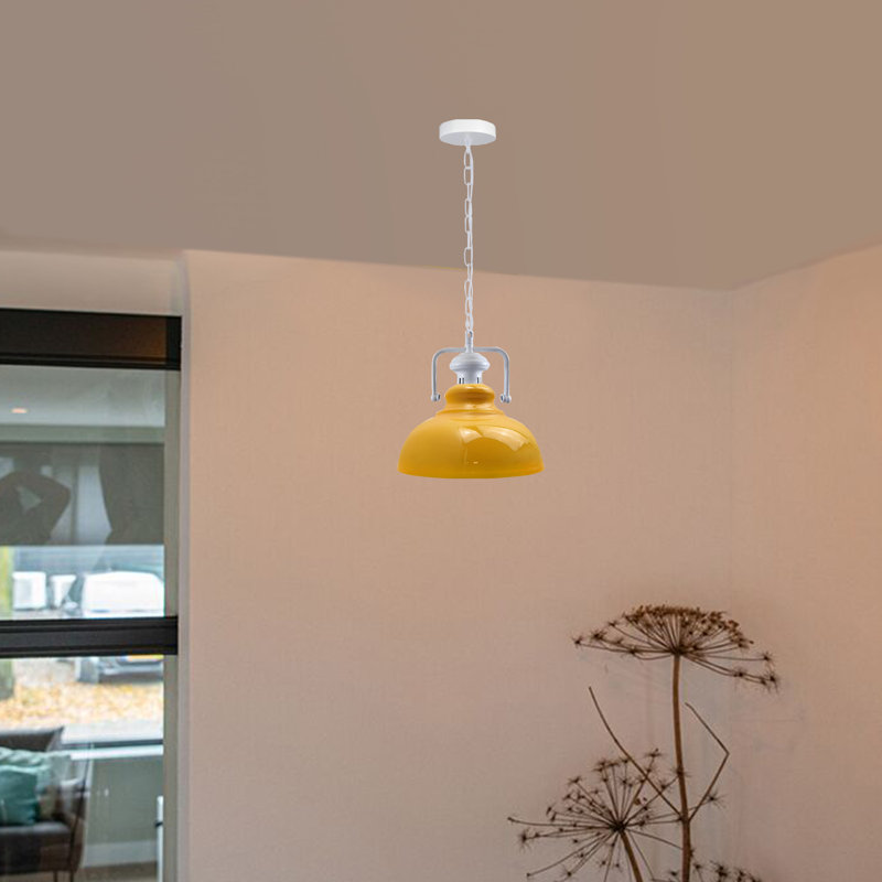Lockett 1 - Light Satin Nickel Pendant, Yellow