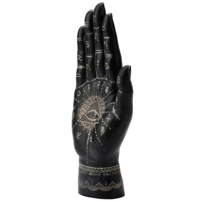 9.45 In H Mystic Hamsa Hand Figurine  Poly Resin