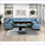 Repose-pieds capitonné bleu royal avec rangement en bois massif | Salon Chambre à coucher | Noir | Bois