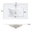 Meuble-lavabo simple de 76 cm avec lavabo en céramique, 3 tiroirs et armoire avec tablette réglable, design cannelé, style japonais, salle de bain