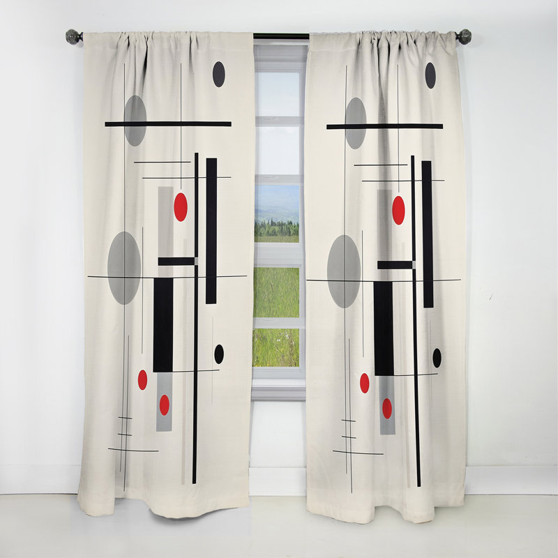 Hanro - Suprematism Curtain - Blackout Abstract Curtain - 1 Panels, L 52 po x L 84 po
