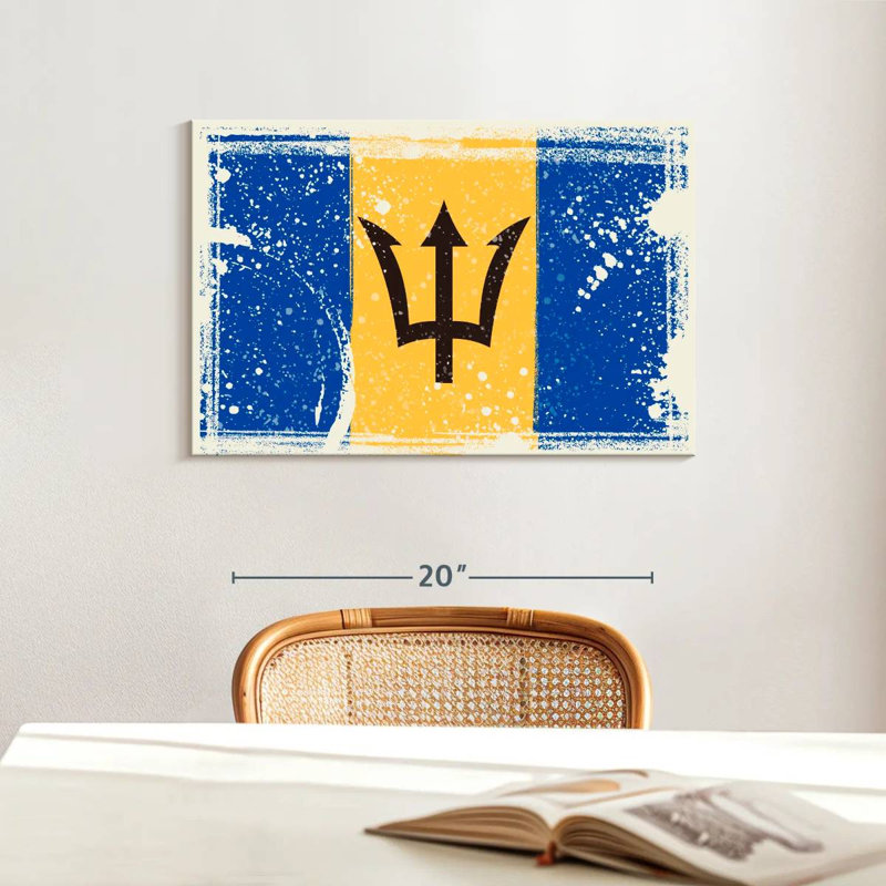 Borges Splattered Barbados Flag, 16" H x 24" W
