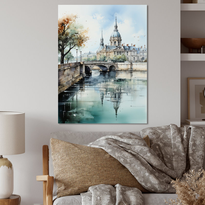 Art mural en métal France France Reflections - Cityscapes, H 20 po x l 12 po x P 1 po