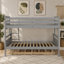 Lit simple superposé simple avec échelle, lit gigogne simple, barrière de sécurité, gris