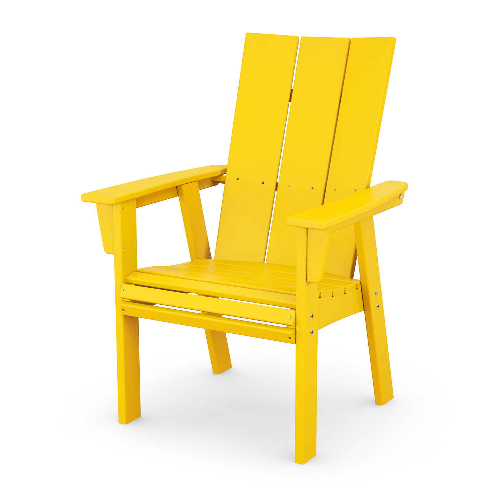 POLYWOOD Modern Curveback Adirondack Dining Chair, Lemon